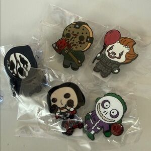 Horror Character enamel pin set